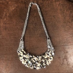 Silver & Rhinestone Statement Necklace